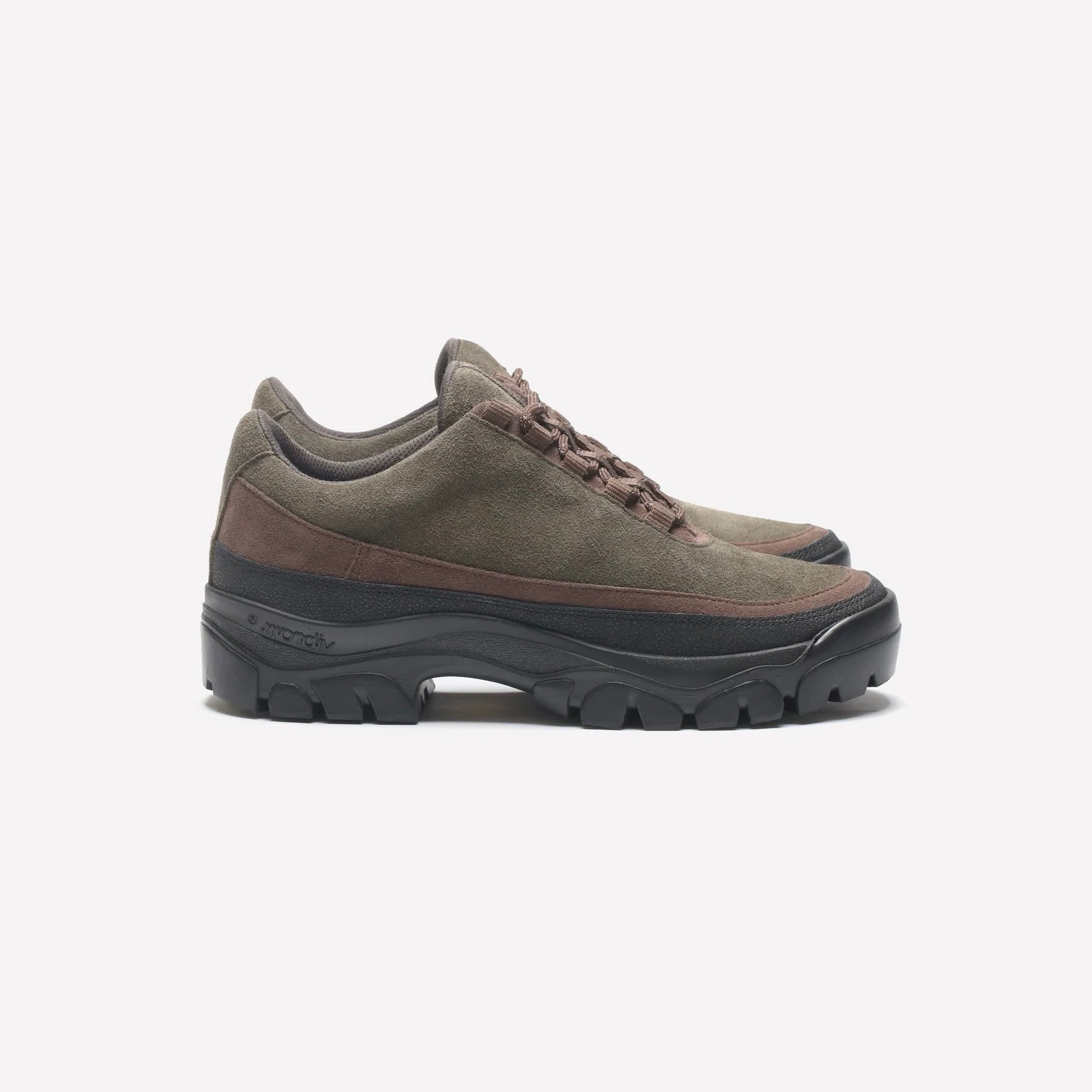 Easy hiker army green & brown suede